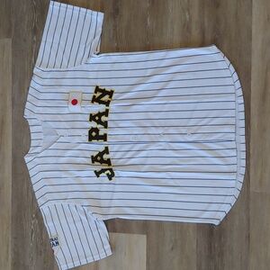 Japan Pinstripe Baseball Jersey - White